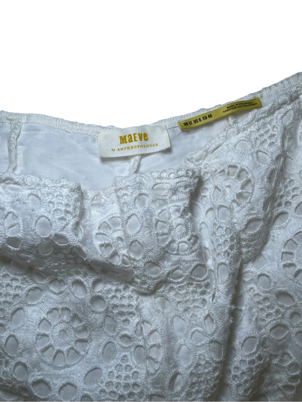 Maeve White Lace Wide Leg Pants - Picture 4 of 9
